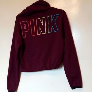Pink Cropped Hoodie